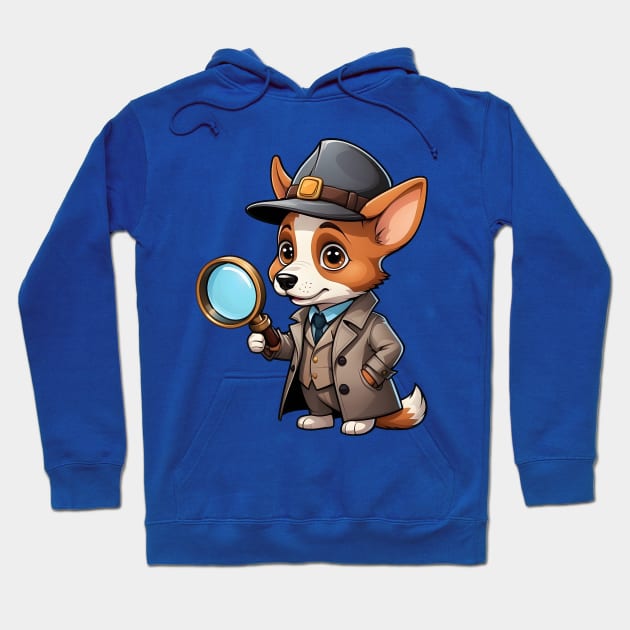 Cute Detective Dog with Magnifying Glass Hoodie by Leon Star Shop